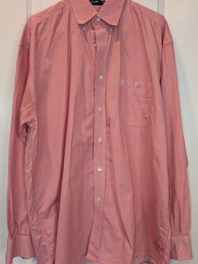 George Strait Wrangler Shirt Mens 2XL Red Geometric Print Western Button Front